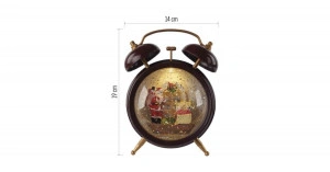 Decoratiune Led, Glob Craciun Ceas Alarma, 3xAA, 19cm, Emos, Lumina Calda