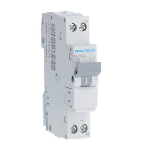 Disjunctor 1P+N, 10A, 4,5kA, C, 1M, Hager