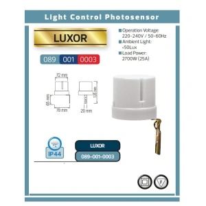 Fotosenzor noapte/zi Luxor 50Lux, 25A, 2700W, exterior IP 44 - Img 2