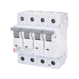 Siguranta automata 3P+N 20A Curba B 6kA, ETI 002116517