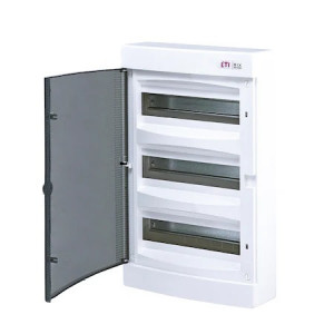 Tablou ETI aparent ECT 36PT IP40 36M, 3x12M, usa transparenta