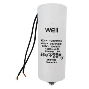 Condensator pornire motor 400V 60uF cu fir, Well