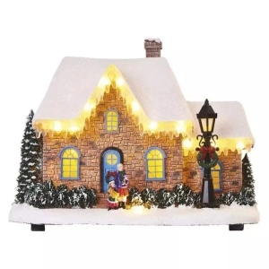 Decor de Craciun Emos LED House 20.5cm 3xAAA, pentru interior, alb cald