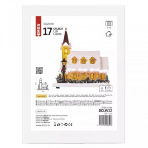 Decoratiune Craciun, Biserica de Craciun, 3xAA, 26cm, Emos, Lumina Calda - Img 3