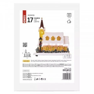 Decoratiune Craciun, Biserica de Craciun, 3xAA, 26cm, Emos, Lumina Calda - Img 3