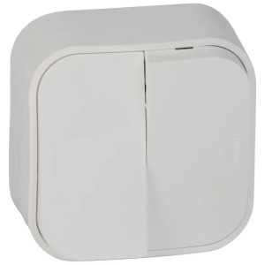 Intrerupator dublu, 10A, IP20, alb, Legrand Forix