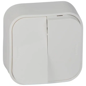 Intrerupator dublu, 10A, IP20, alb, Legrand Forix
