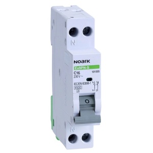 Siguranta electrica automata Noark 101595, 1P+N, 1 modul, curba C, cap. de rupere 4,5kA, 16A