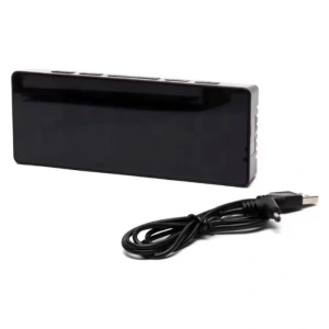 Ceas de birou, afisaj pentru temperatura, alarma, alimentare USB, LED rosu - Img 2