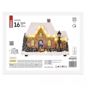 Decor de Craciun Emos LED House 20.5cm 3xAAA, pentru interior, alb cald - Img 2