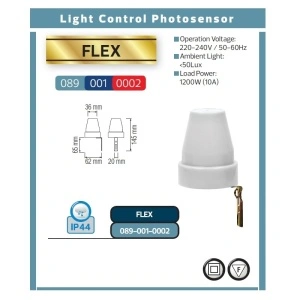Fotosenzor noapte/zi Flex 50Lux, 10A, 1200W, exterior IP 44 - Img 2