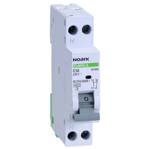 Siguranta electrica automata Noark 101594, 1P+N, 1 modul, curba C, cap. de rupere 4,5kA, 10A