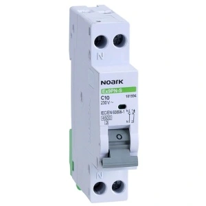 Siguranta electrica automata Noark 101594, 1P+N, 1 modul, curba C, cap. de rupere 4,5kA, 10A