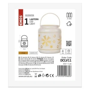 Lampa LED Emos Home Dekor cu timer alb 6x3xAAA, vintage - Img 2