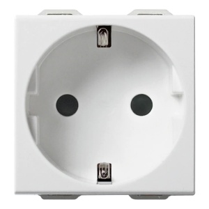 Priza modulara Schuko 2M alba 16A, Vimar Neve, 09208