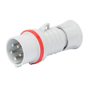 Fisa (stecher) industriala trifazata, GEWISS , 5P , 16A , IP44 , Alb/Rosu