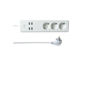 Prelungitor Smart Woox, Wi-Fi, 3x Schuko, 4xUSB, Alb - Img 1