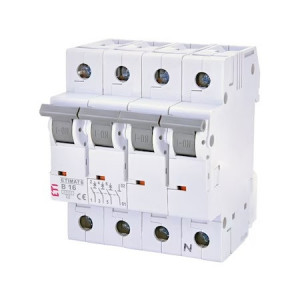 Siguranta automata 3P+N 16A Curba B 6kA, ETI 002116516