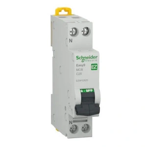 Siguranta electrica automata Schneider Easy9, 1P+N, 25A, 4500 C, termo-magnetic, Clipsabil
