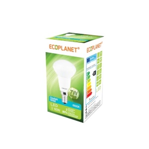 Bec Led Ecoplanet reflector R50, E14, 7W (60W), 630LM, A+, lumina rece 6500K, Mat