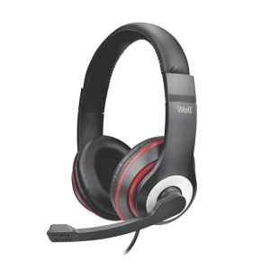 Casti PC over-ear Well cu microfon, USB