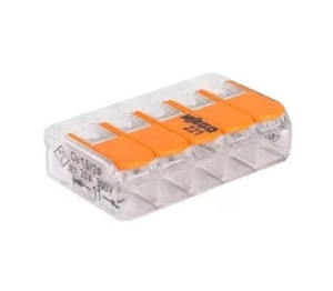 Conector slim pentru conductor flexibil 5x0.2-4mm, 32A, 450V, Wago