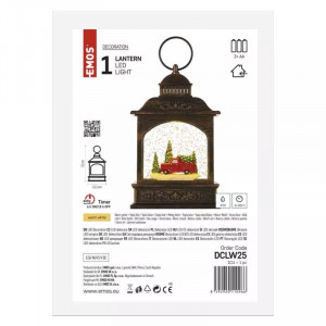 Decoratiune Craciun, Felinar cu masina, 3xAA, Emos, 1 LED 21cm, Lumina Calda - Img 2