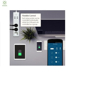 Prelungitor Smart Woox, Wi-Fi, 3x Schuko, 4xUSB, Alb - Img 2
