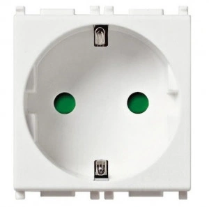 Priza standard german, schuko, alba, 16A, 2 module, 14208, Vimar, Plana