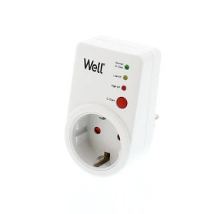 Stecher schuko WELL, cu protectie la joasa si inalta tensiune, 15A, 165V-250V