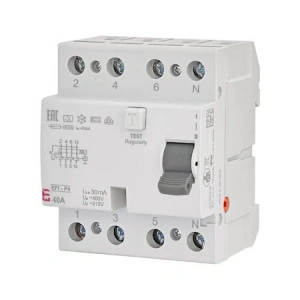 Siguranta automata diferentiala RCCB 40A/30mA tip A 10kA, ETI 002061512