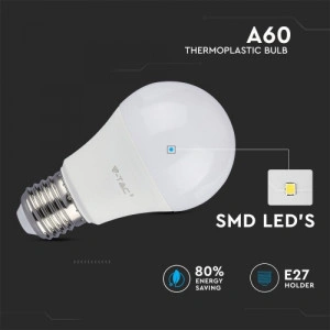 Bec Led Vtac A60 E27 8.5w 6500k Alb Rece - Img 2