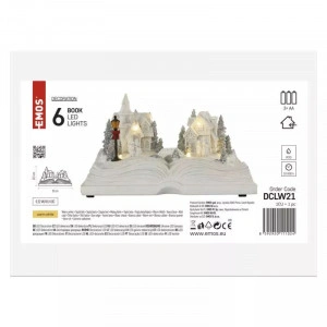 Decoratiune Craciun, Carte Christmas village, Emos, 6 LED 0.22W, Lumina Calda, 3xAA, IP 20 - Img 2