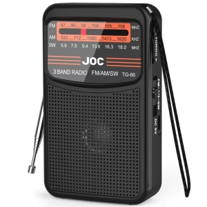 Radio portabil cu 3 benzi de receptie AM FM SW, acumulator inclus, incarcare USB TypeC, negru