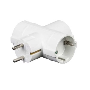 Stecher triplu in T cu contact protectie 3x Schuko 16A 3500W Modee Technik MT-3WT
