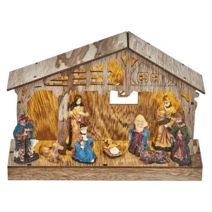 Decor de Craciun Emos Bethlehem 19cm cu 2xAAA timer, alb cald - Img 1