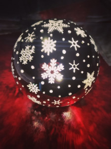 Decoratiune Craciun Glob sticla 10 led lumina calda - Img 1