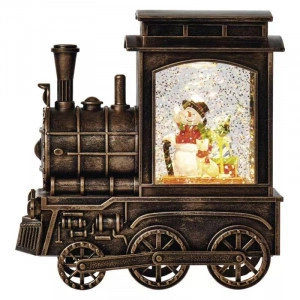 Decoratiune Craciun, Tren cu Om de zapada 1LED, 3xAA, 16X17cm, Emos, Lumina Calda