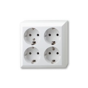 Multipriza 4xschuko aplicata alba, 10A, Eco Premium
