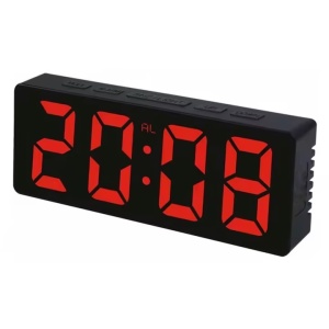 Ceas de birou, afisaj pentru temperatura, alarma, alimentare USB, LED rosu