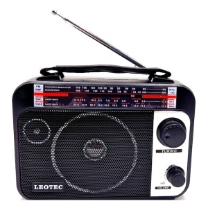 Radio portabil Leotec LT-Q1, 4 Benzi (MW/FM/TV/SW), Antena telescopica, Difuzor incorporat, Casti Jack, Curea de mana