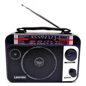 Radio portabil Leotec LT-Q1, 4 Benzi (MW/FM/TV/SW), Antena telescopica, Difuzor incorporat, Casti Jack, Curea de mana