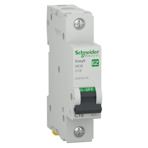 Siguranta electrica automata Schneider Easy9 EZ9F32116, 1P, 4500 A C, termo-magnetic, Clipsabil, 16A