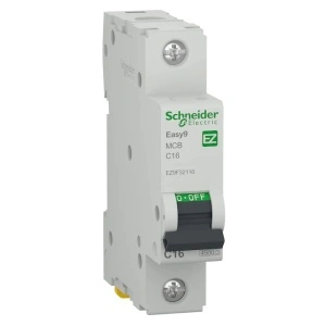 Siguranta electrica automata Schneider Easy9 EZ9F32116, 1P, 4500 A C, termo-magnetic, Clipsabil, 16A