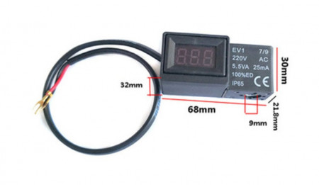 Bobina cu afisaj electronic pentru electrovalva universala 220V CH111 Mod.34 (L)