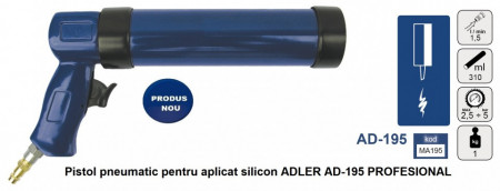 Pistol pneumatic pentru aplicat silicon ADLER AD-195 PROFESIONAL