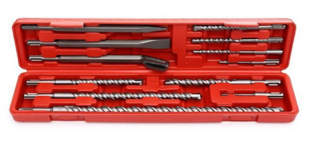 Set scule SDS+ 9 burghie si 3 dalti cutie plastic KraftDele KD10206