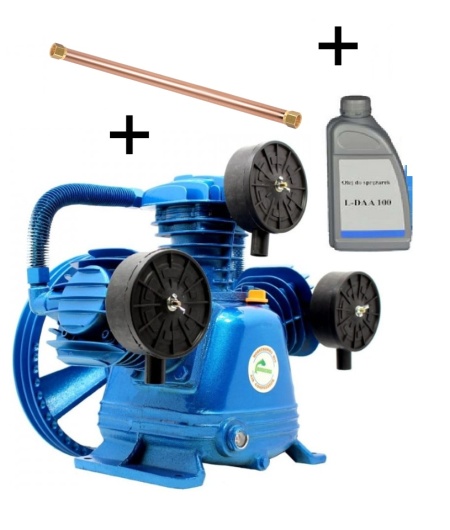 Cap compresor de aer 3 pistoane in V 600l/min 2.2-4kW 10 bari + teava de racord