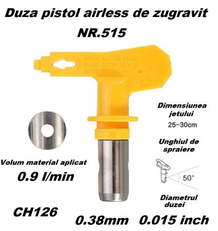Duza NR.515 pentru pistol airless de zugravit 0.38mm CH126