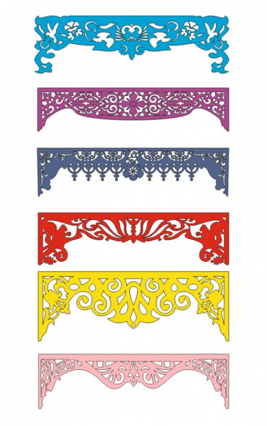 Pachet de 6 paneluri florale in format DXF sau CDR model MAX001
